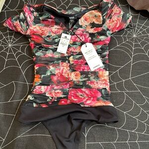 EXPRESS size extra small floral bodysuit new with tags $20 or BEST OFFER